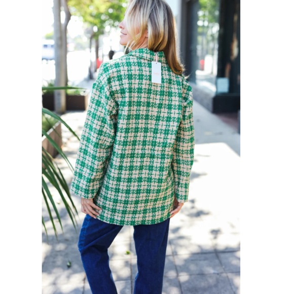 Entro Green and White Plaid Blazer - Picture 4 of 9